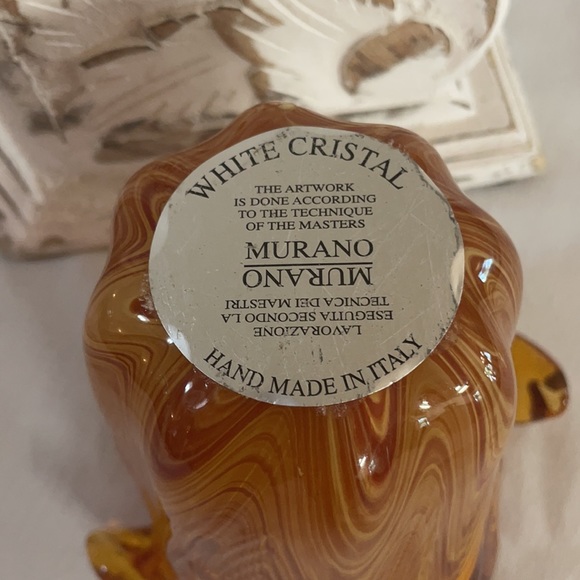 Murano Orange Italian Vase - Picture 6 of 8